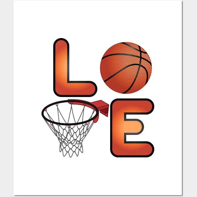 Love Basketball And Hoop Wall Art by IsmaSaleem